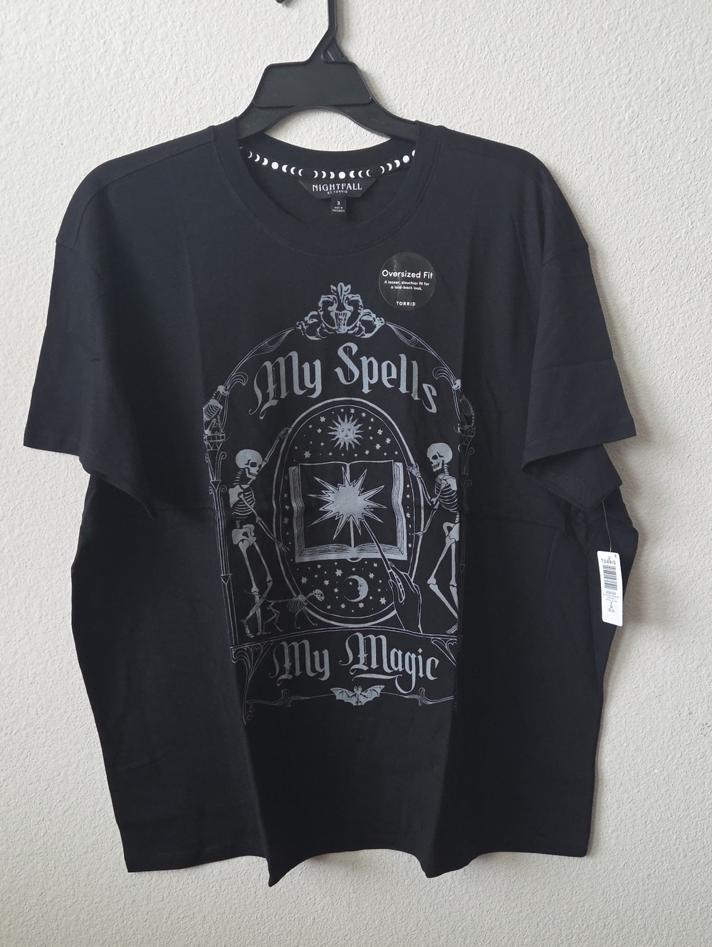 torrid NIGHTFALL Black Graphic 'My Spells My Magic' Short Sleeve Tee 3 3X 22-24